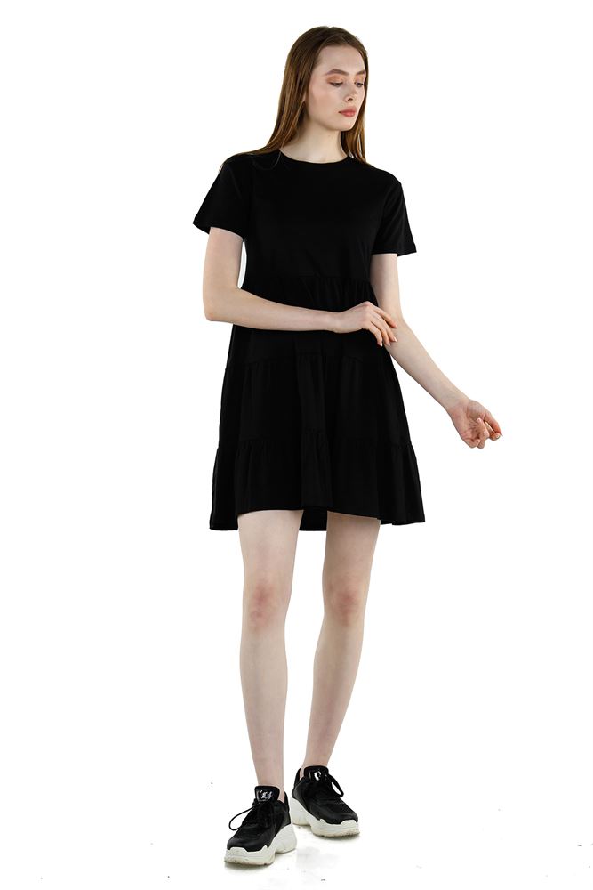 Kadın Blok Detaylı Mini Elbise