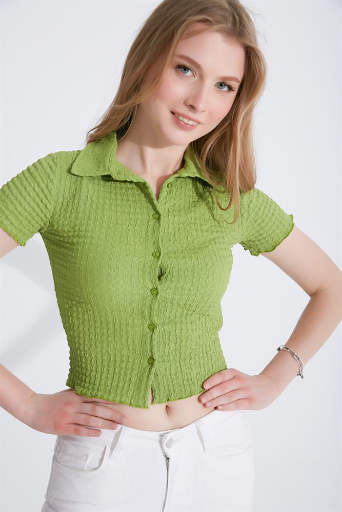 Kadın Gipeli Crop Gömlek