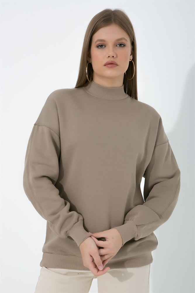 Kadın Basic Örme Sweatshirt