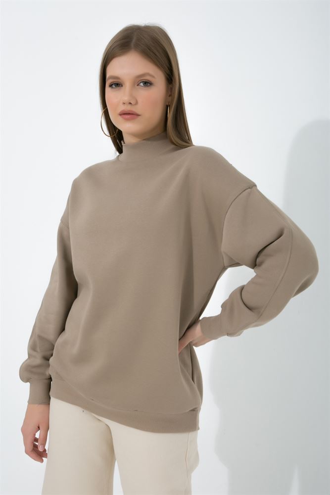 Kadın Basic Örme Sweatshirt