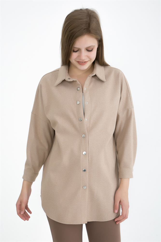 Kadın Soft Rahat Kesim Oversize Gömlek