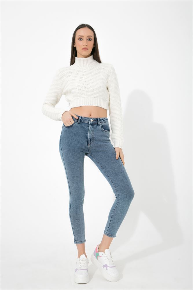 Kadın Normal Bel Slim Flare Jeans