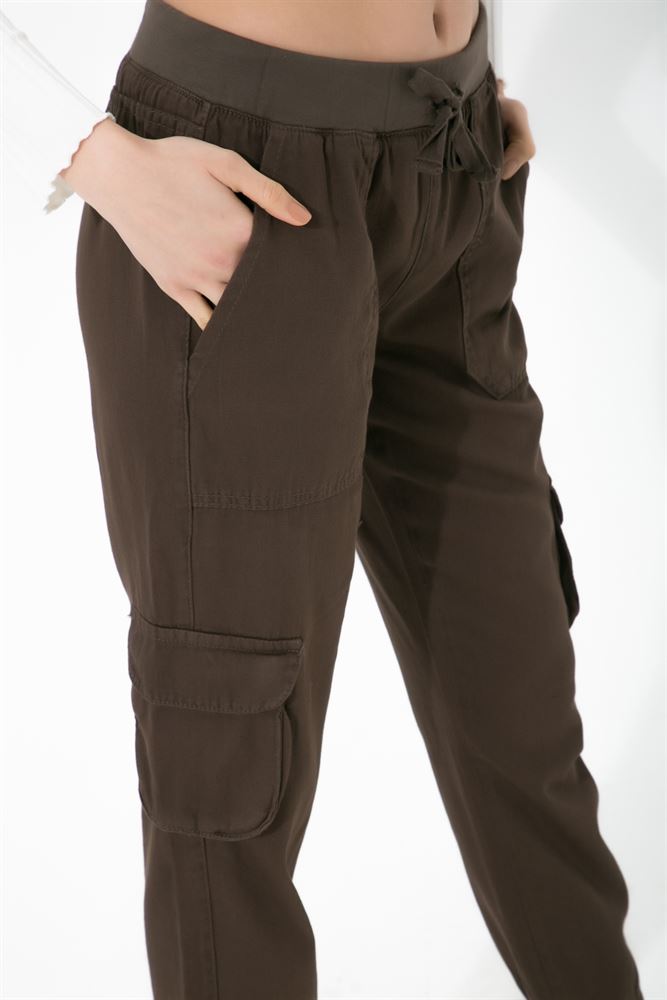 Kadın Lastikli Bel Comfort Kargo Pantolon